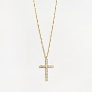Cross Pendant (Crystal) - Gold
